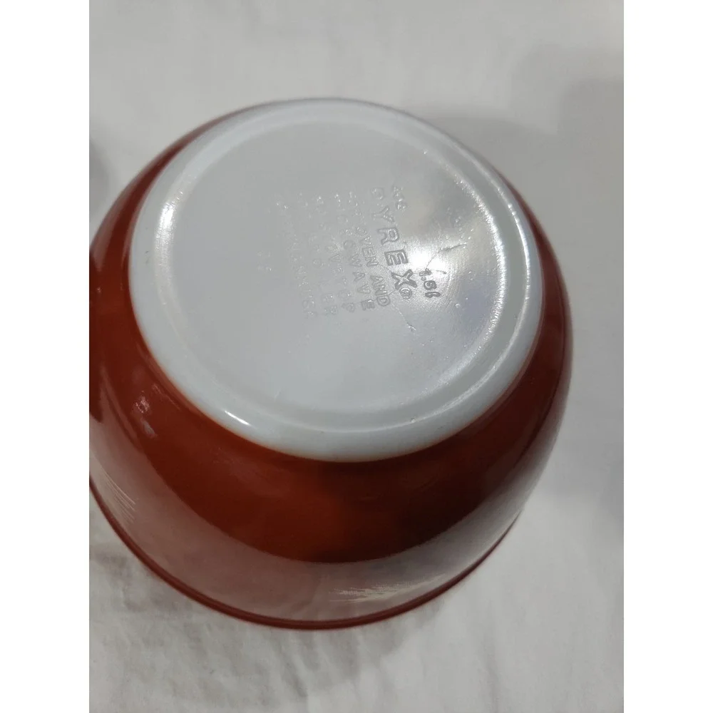 Vintage Pyrex‎ Autumn Harvest Wheat Mixing Bowl 402 1.5L Rust Orange Milk Glass